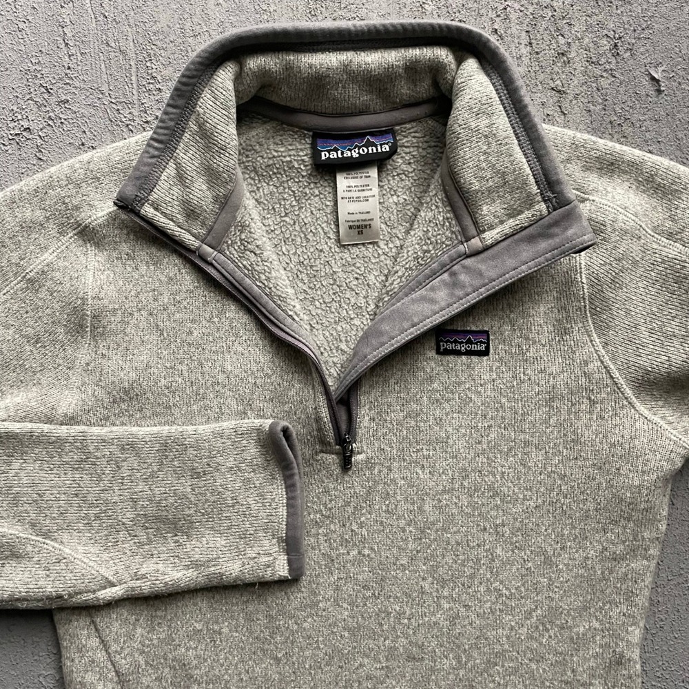 Patagonia Better Sweater 1/4 Zip Pullover Women Extra Small Grey Y2K Patagonia